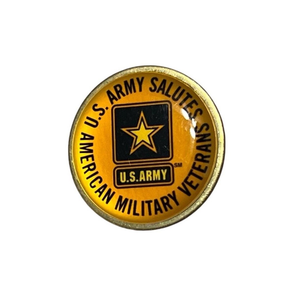 US Army Salutes American Military Veterans Vintage Lapel Vest Hat Pin A9